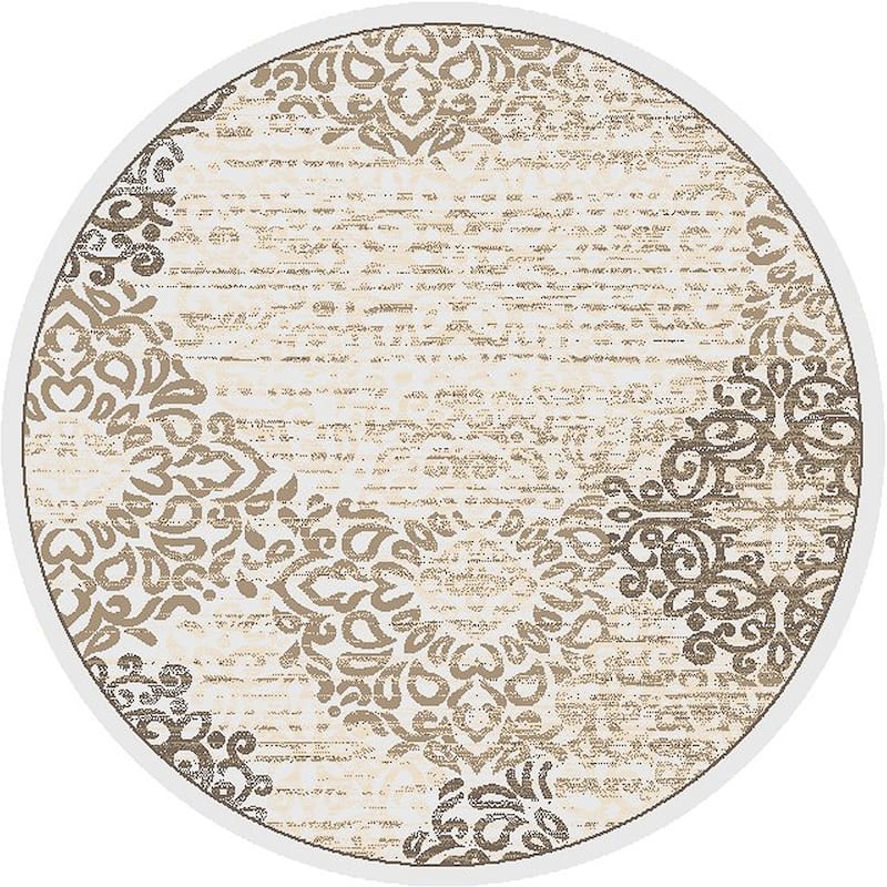 Admire Home Living Plaza Modern Abstract Damask Pattern Area Rug