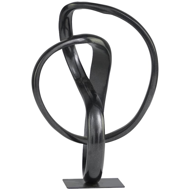Aluminum Metal Abstract Decorative Sculpture - Dark Gray or Gold - Roche River Decor