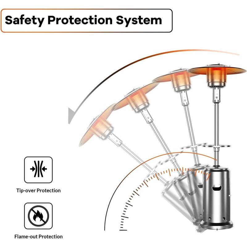 48,000 BTU Propane Patio Heater, with Table and Wheels