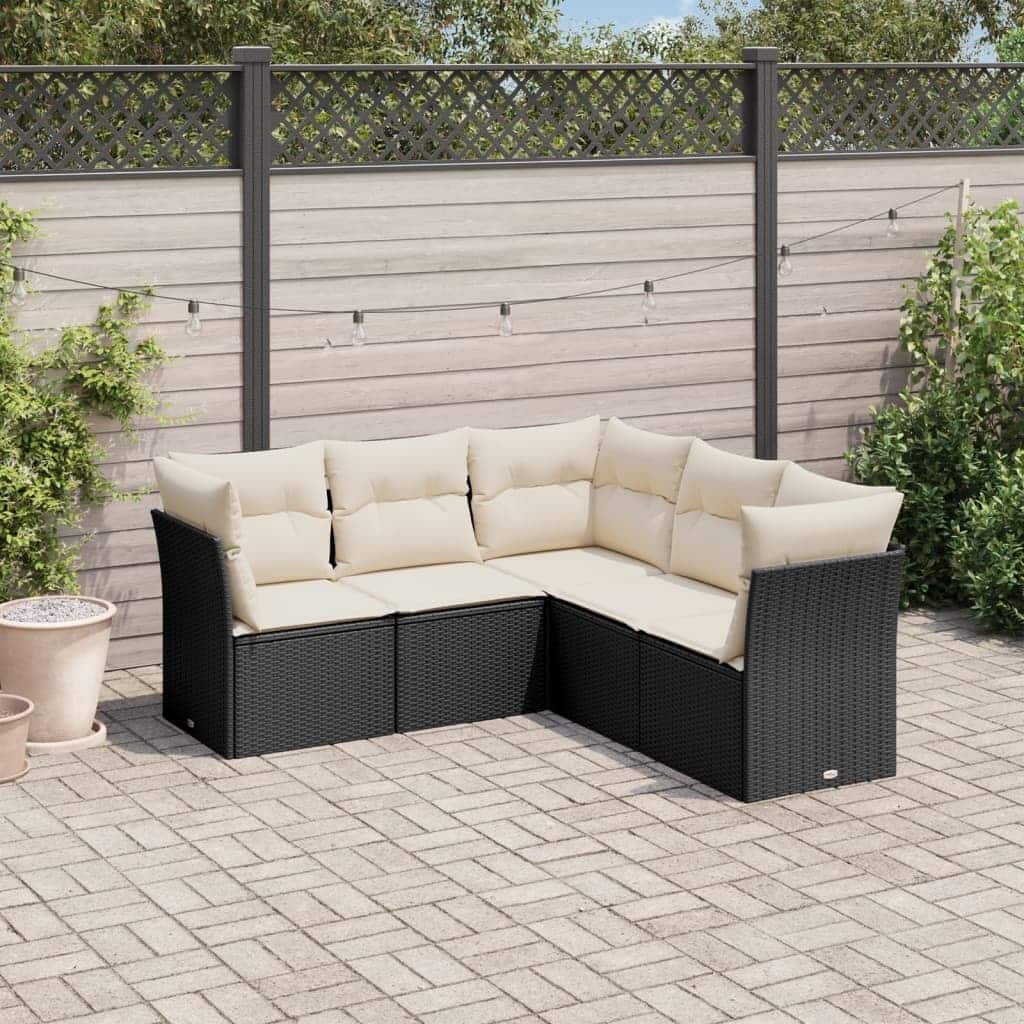vidaXL Garden Sofa Set Black - 70.5 x 70.5 x 27.2