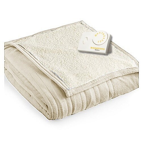 Biddeford microplush sherpa electric heated deals warming blanket twin full queen king