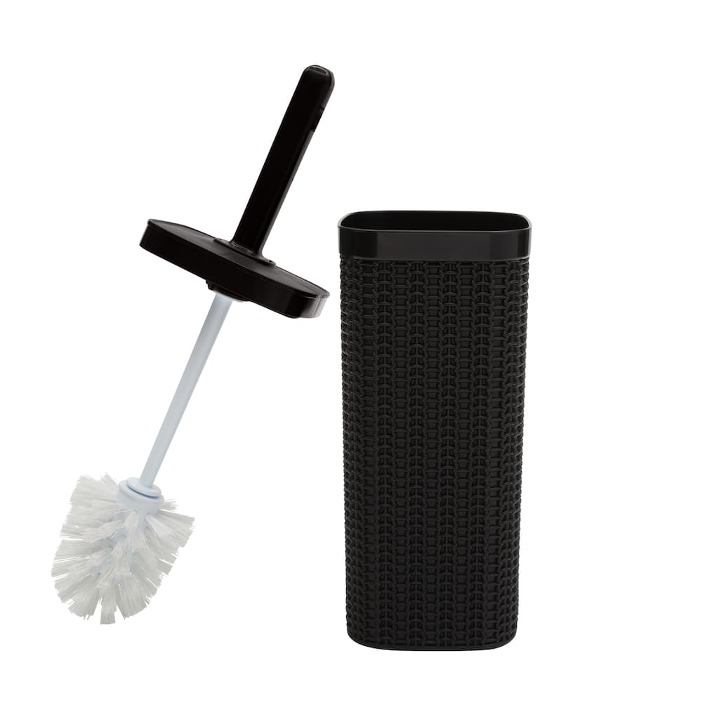 Bath Bliss Sailor Knot Toilet Brush in Matte Black - 4.5"x 4.5"x 15.55"