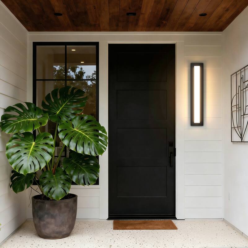 Aluminum LED Outdoor Wall Sconce Rectangle Wall Mounted Lights