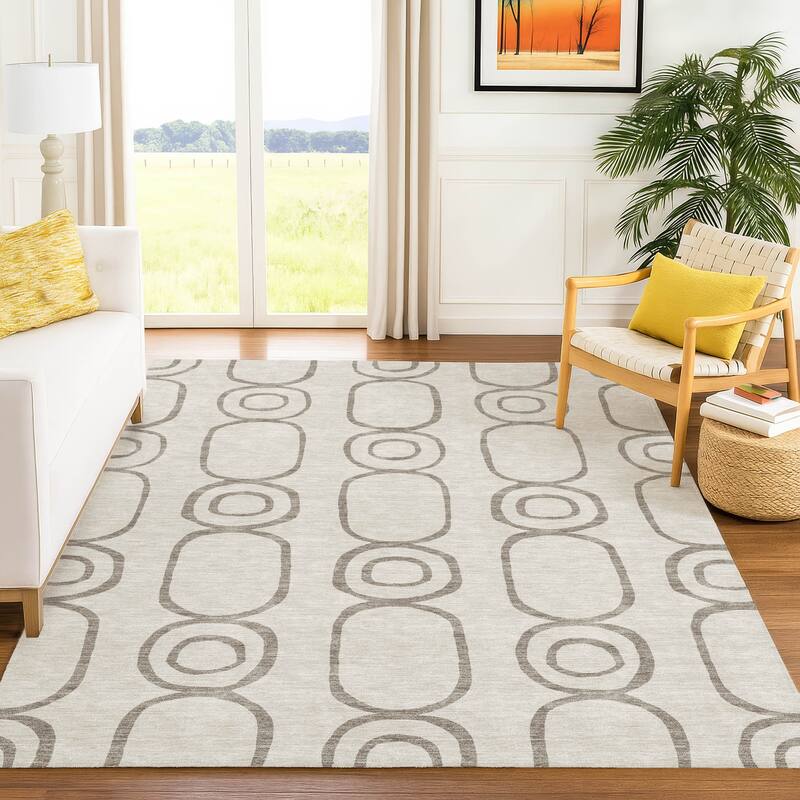 Machine Washable Indoor/ Outdoor Modern Vibe Chantille Rug