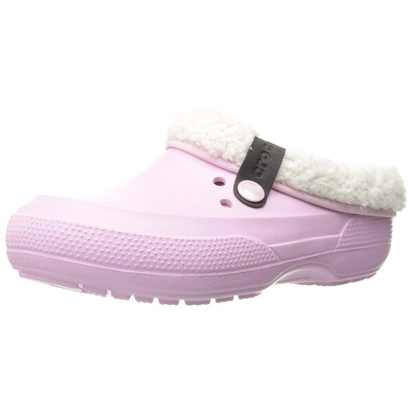 womens pink lined crocs