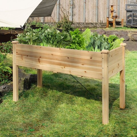 VEIKOUS Raised Garden Bed Elevated Planter Box with Drainage Holes - 46.8''W x 22.4''D x 30.3''H