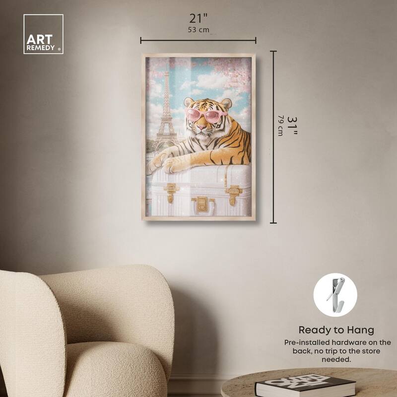 Tiger Luggage Paris Shadowbox by Art Remedy