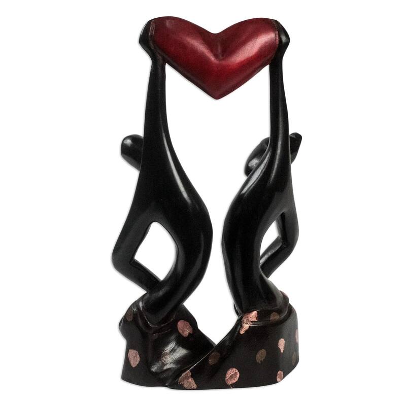 Novica Handmade Akoma Couple Wood Sculpture