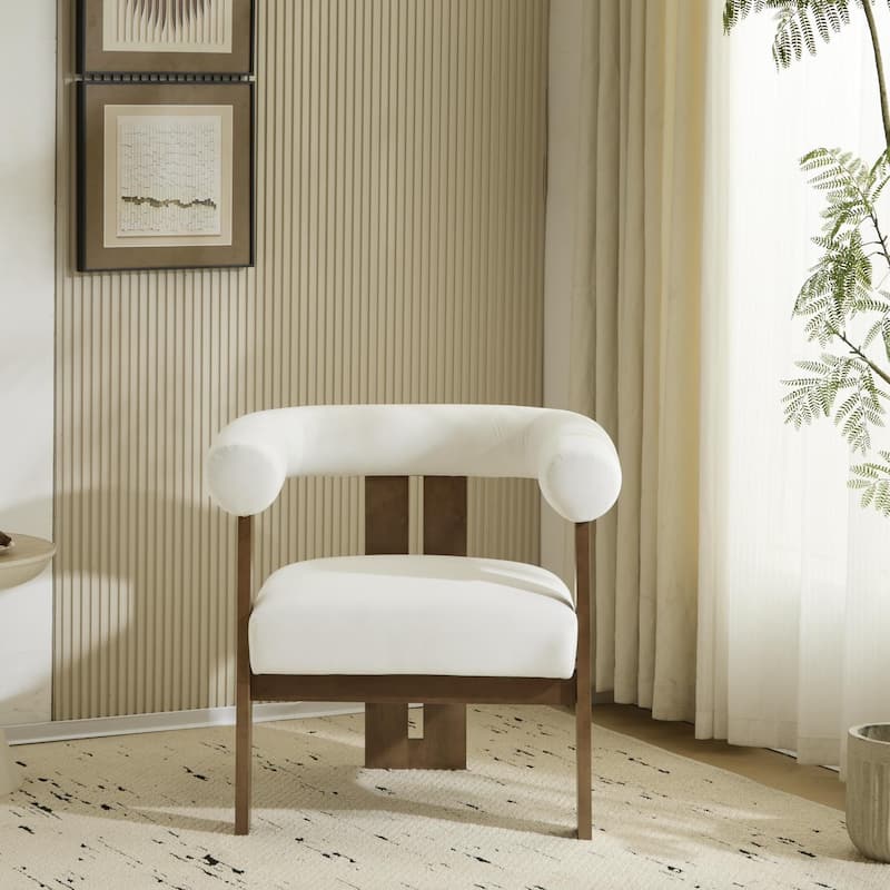 Accent Chair with Upholstered Leisure Chair with Open Armrest, Armchair
