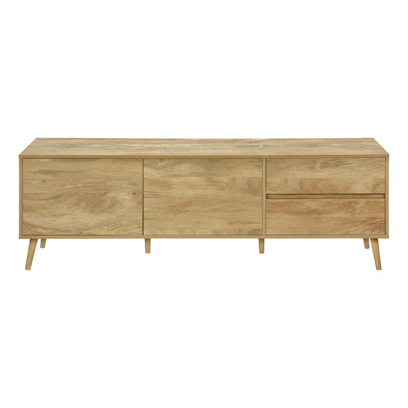 Tv Stand, 72 Inch, Console, Media Entertainment Center, Storage Drawers, Storage Cabinet, Brown Laminate, Transitional