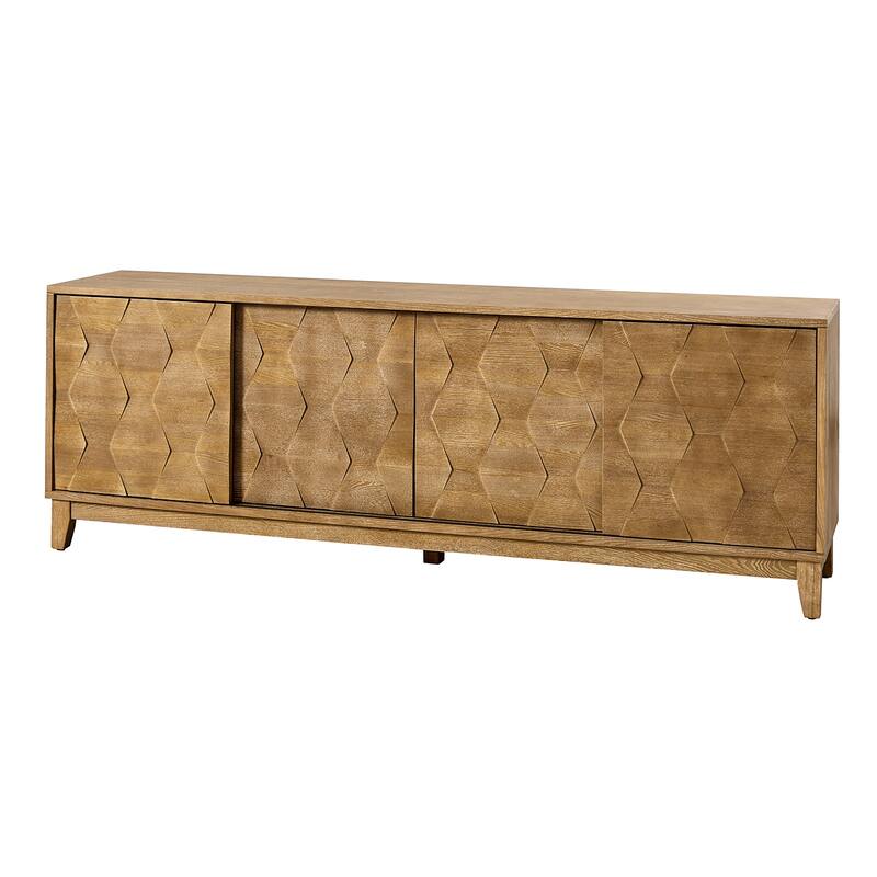 August Modern Media Console TV Stand with 2 Drawers and Sliding Doors for TVs up to 78" by HULALA HOME