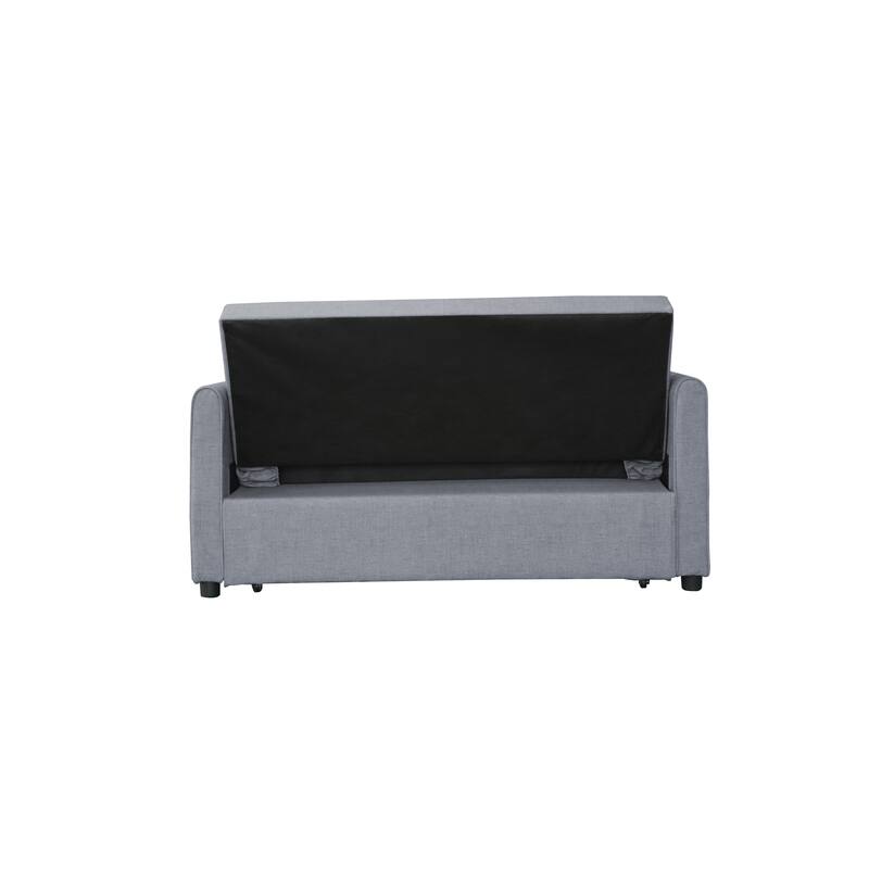 gray cloth grain leather leisure two-seat sofa