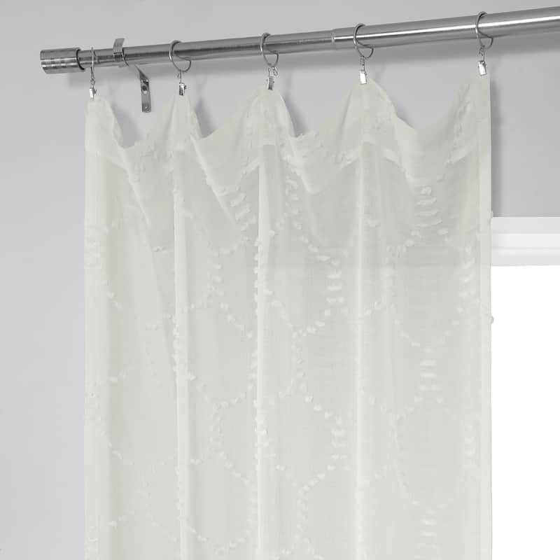 Exclusive Fabrics Marseille Shell Patterned Linen Sheer Curtain (1 Panel)