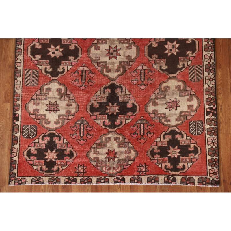 All-Over Geometric Bakhtiari Persian Antique Rug Handmade Wool Carpet - 4'6"x 8'9"
