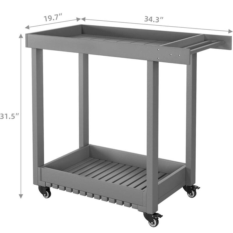 Heavy Duty Service Utility Cart with Wheels for Warehouse Garage Kitchen - N/A