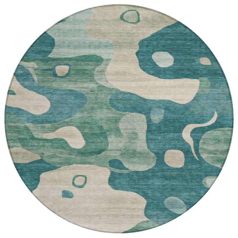 HomeRoots Abstract Transitional Rectangle Outdoor Rug