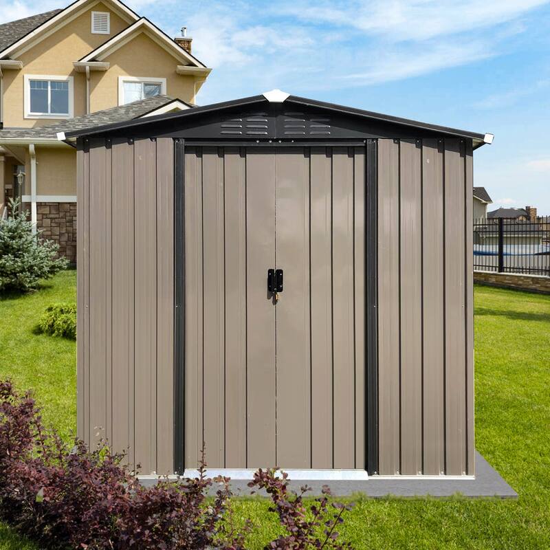 GDFStudio - Harper Mitchell Outdoor Storage Shed 4FTx6FT Apex Roof with Sliding Doors