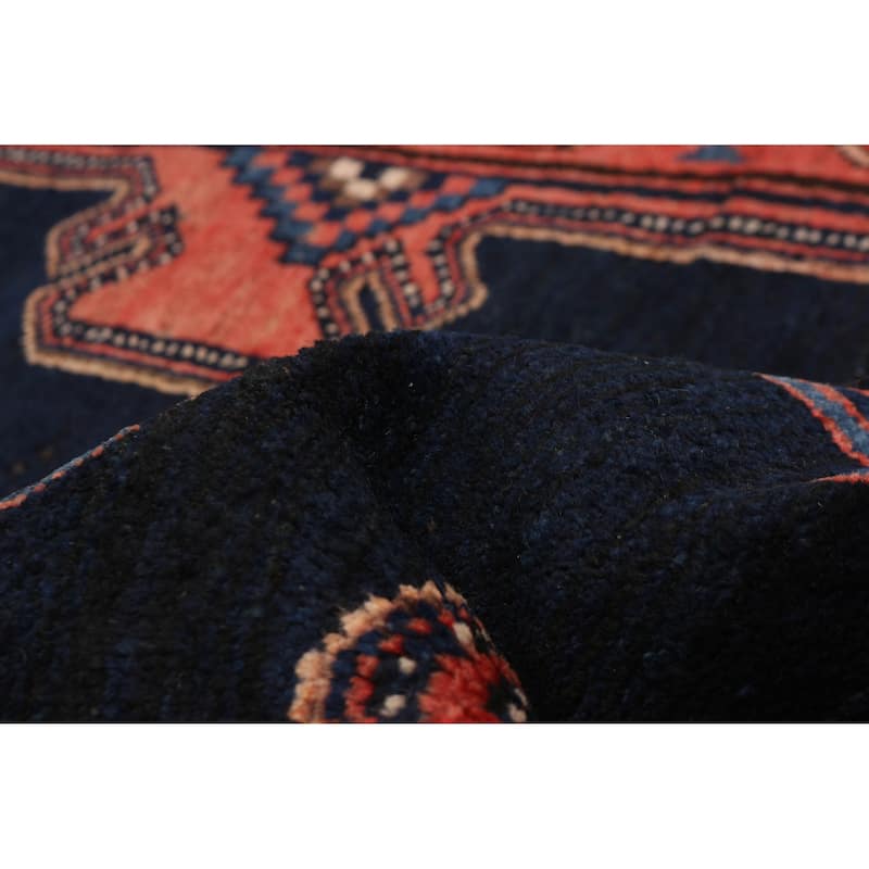 ECARPETGALLERY Hand-knotted Andelz Dark Navy Wool Rug - 3'5 x 9'8