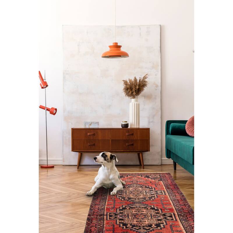ECARPETGALLERY Hand-knotted Anadol Red Wool Rug - 3'3 x 10'1