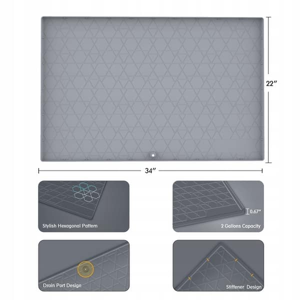 Durable Kitchen Under Sink Mat Silicone Sink Shelf Liner Bed