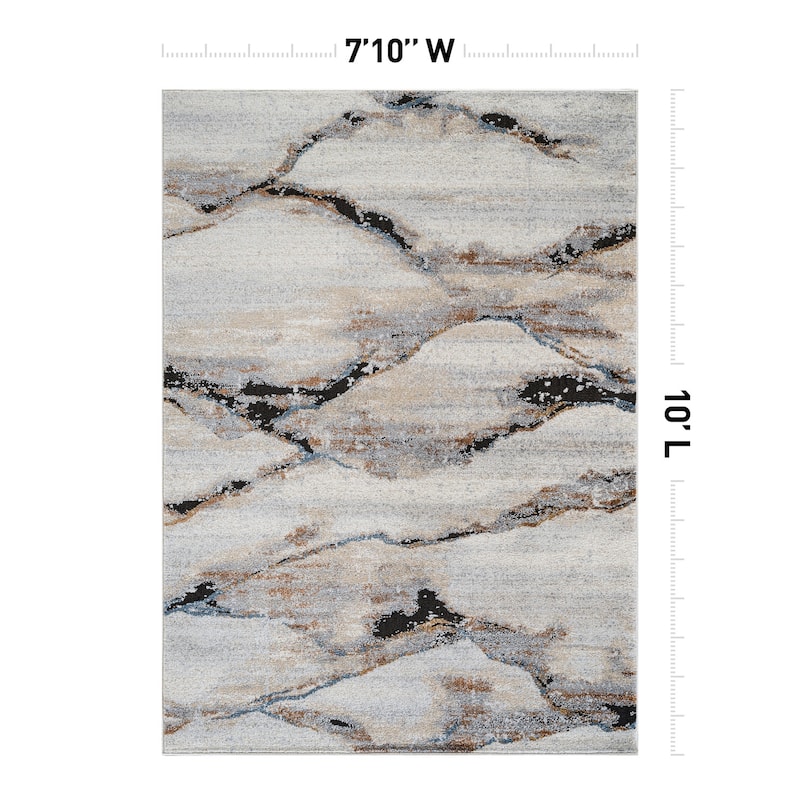 Transitional Horizon Area Rug for Living Room, Bedroom, or Entryway - Family Friendly and Easy to Maintain