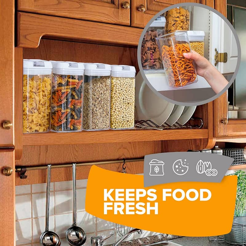 Cheer Collection Set of 6 Uniform Size Airtight Food Storage Containers