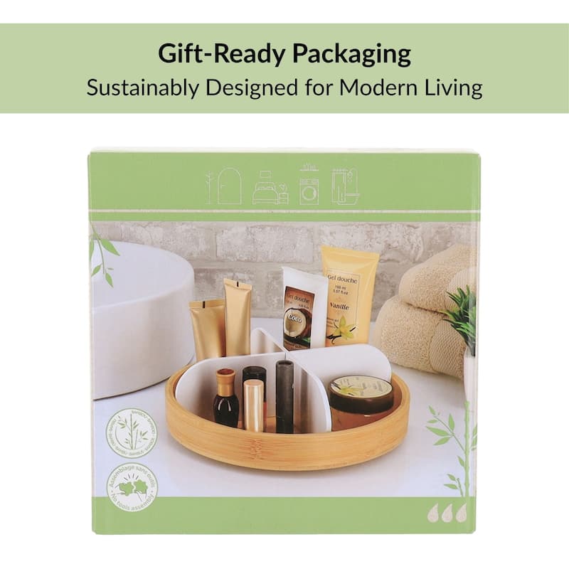 Rotating Bathroom Organizer 4 Compartments - 9.75 L x 9.75 W x 3.25 H