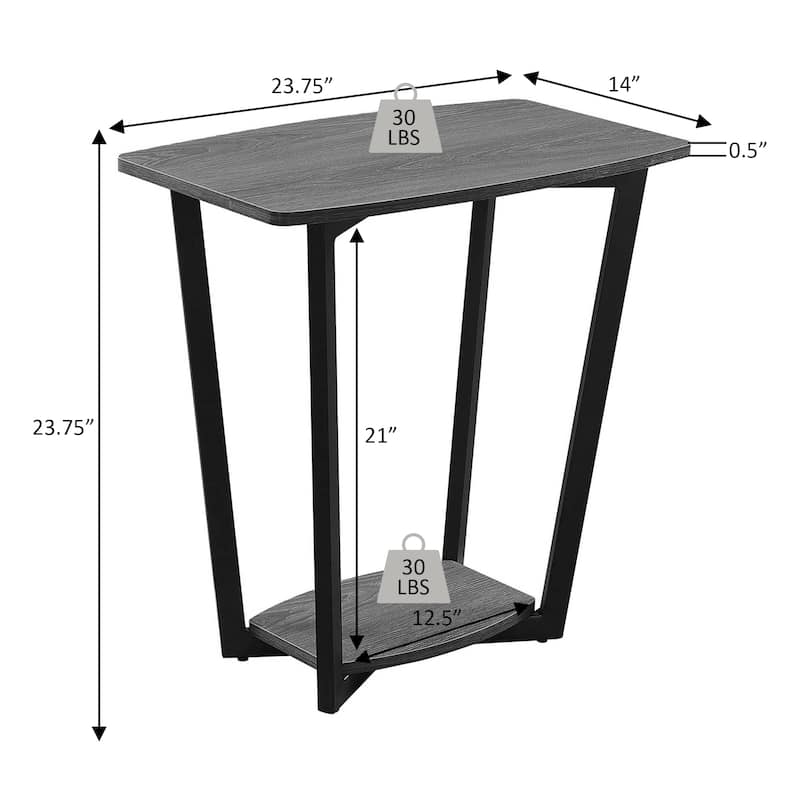 Convenience Concepts Graystone Chairside End Table with Shelf