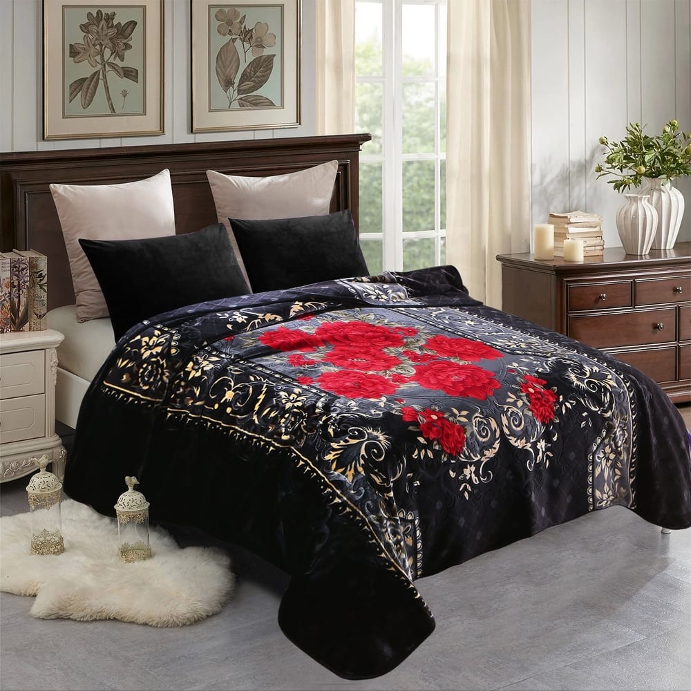 Heavy Korean Mink Fleece King Size Blanket, Christmas Gift for Parents