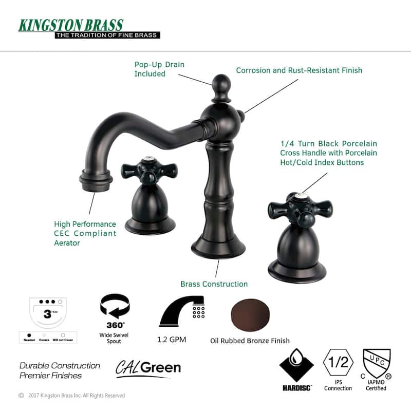 Duchess Widespread Bathroom Faucet with Brass Pop-Up