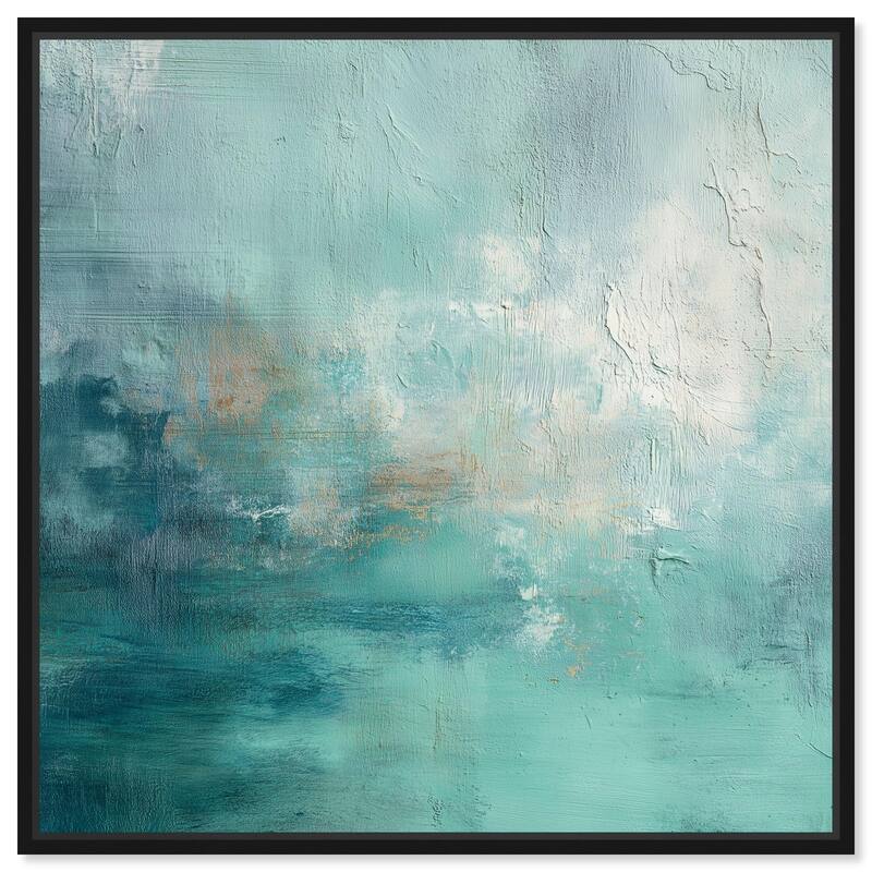 Green Blue I Canvas by Art Remedy - Black - 24" x 24"