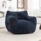 preview thumbnail 1 of 14, Comfy Bean Bag Chair with Armrests, High-Density Foam, for Living Room Blue