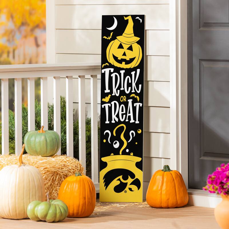 47" Double Sided Seasonal Porch Leaner, University of Iowa - 47" x 11.25" - Halloween