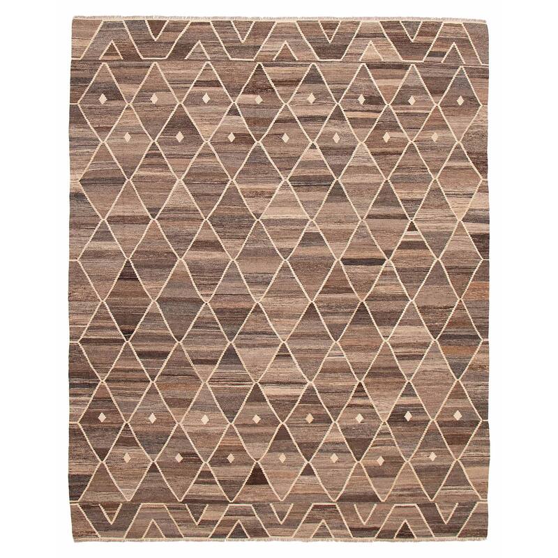 Sivas Brown Kilim 8'11" x 11'3" - 8'11 x 11'3 - Brown - 8'11 x 11'3