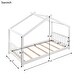 preview thumbnail 10 of 8, Twin Size House Platform Bed with Roof Design, Pine Wood Frame, Open Concept with Headboard & Footboard for Kids Room, White