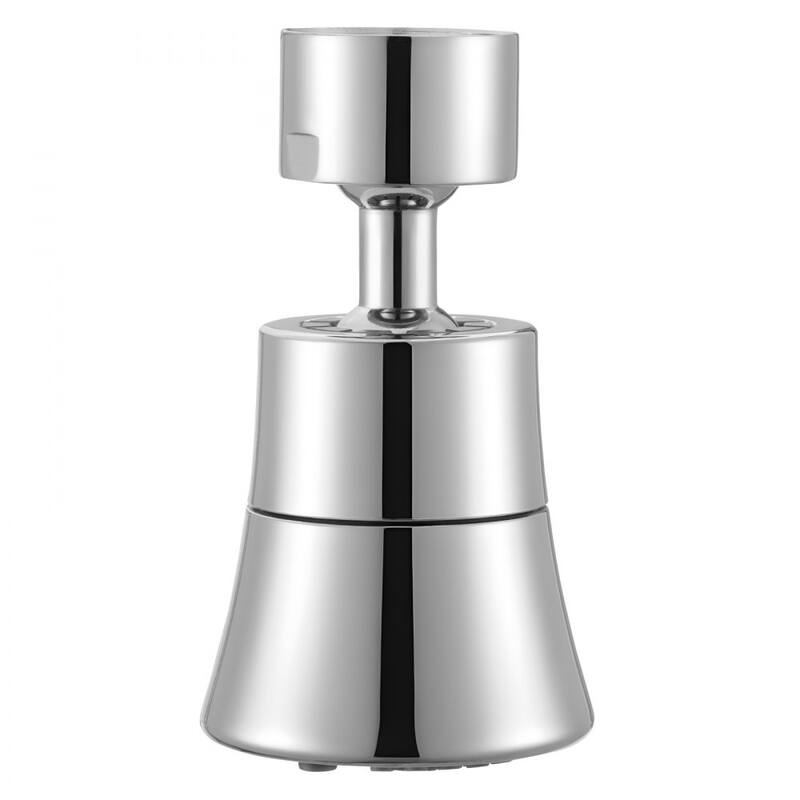 Silver Rotatable Faucet Extender with 5 Water Flow Modes and Core - 1.6 x 1.6 x 2.8 in
