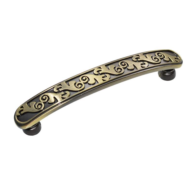 Utopia Alley Roma Pull Handle - Decorative Cabinet Antique Brass Drop Pull Handles, 3.8" Center to Center