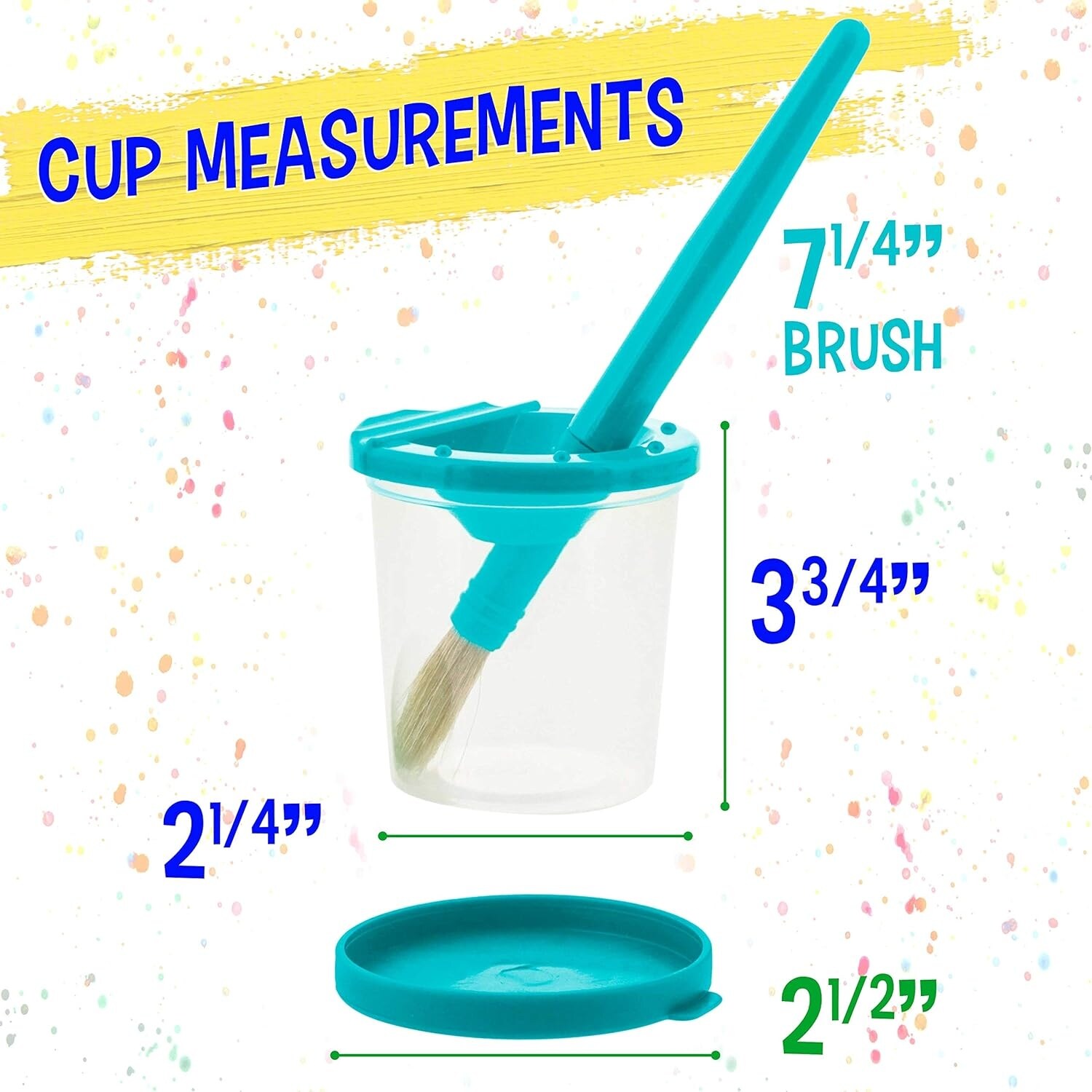 Battat No-Spill Paint Cup w Brushes: 3 Sets Available / Washable