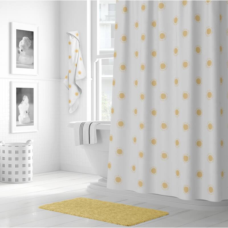 Sweet Jojo Designs White & Yellow Boho Sun Boy, Girl, Unisex/Gender Neutral Hooded Baby Towels - Toddler Bath Towel - Celestial