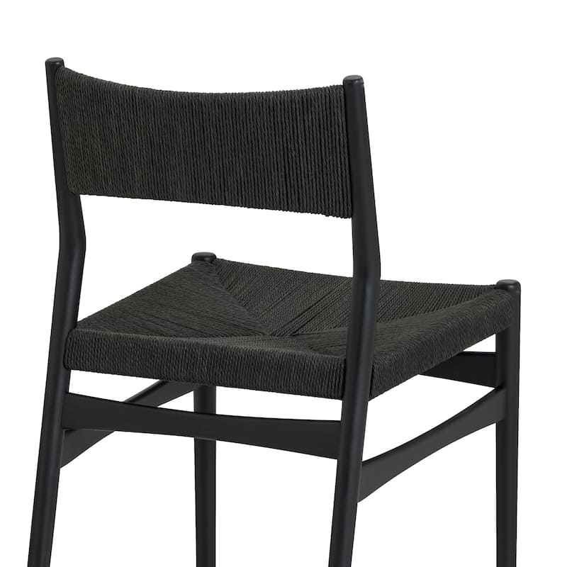 Erie Woven Paper Cord and Solid Wood Dining Chairs - Set of 2
