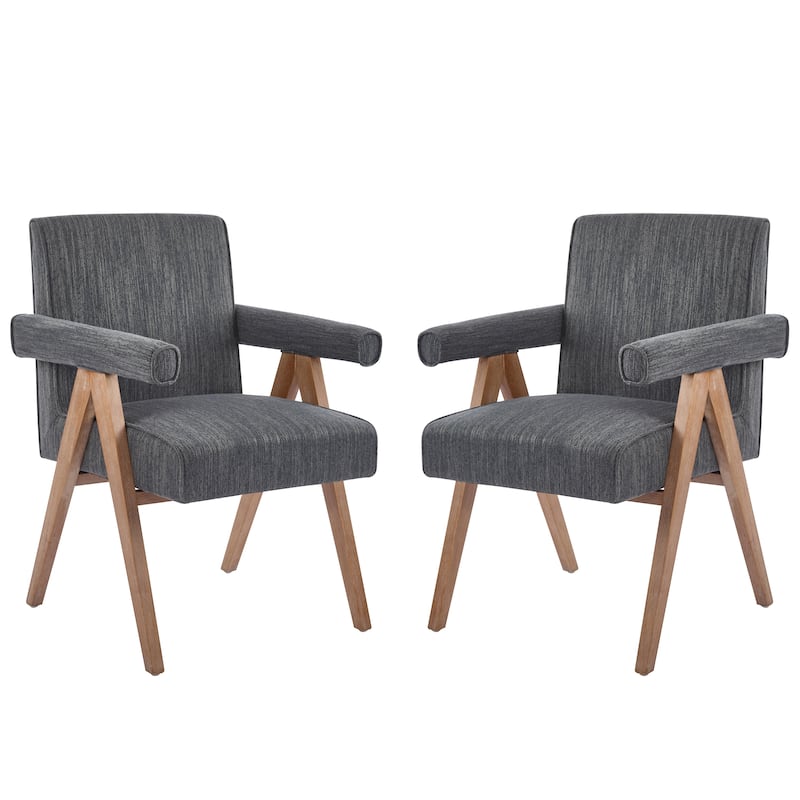 Christopher Knight Home Poppy Fabric Arm Dining Chair (Set of 2)