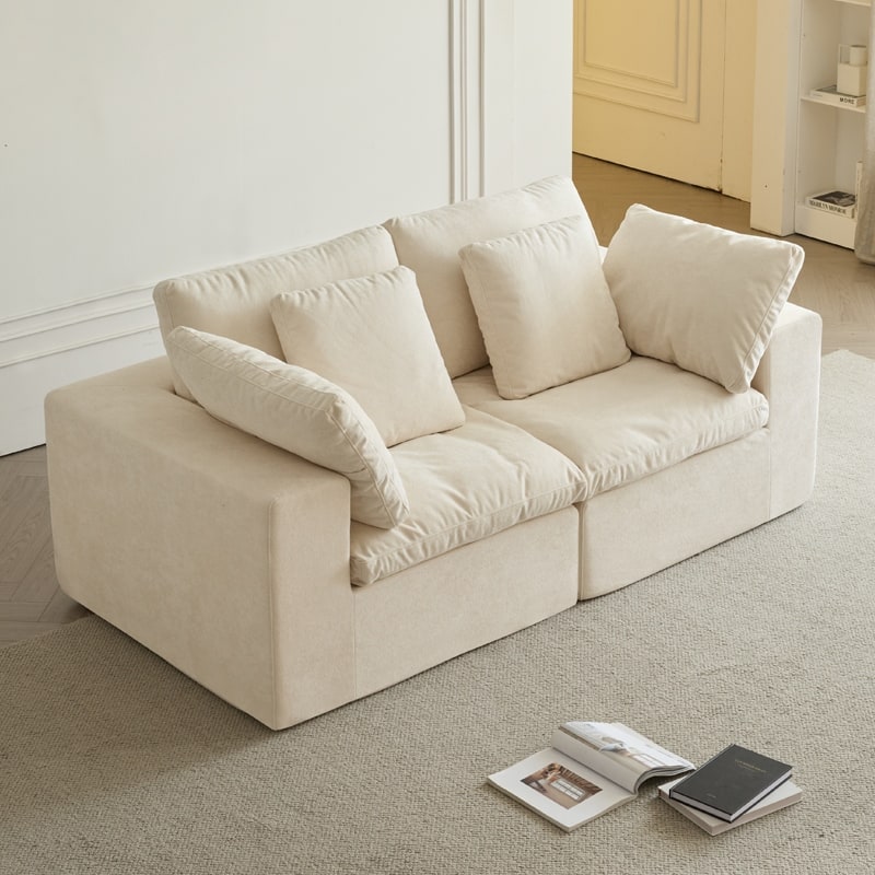 Modular Sectional Sofa, Compressed Sectional Sofa Modern Minimalist Style Corduroy Couch, Sleeper Sofa