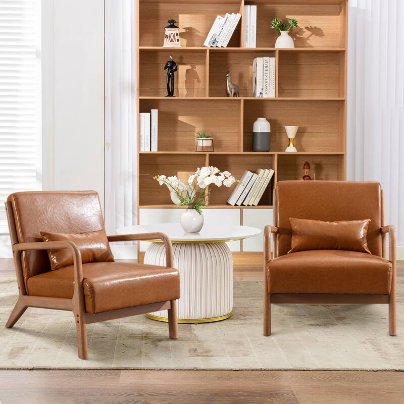 Aston Modern Solid wood Accent Chair for Living Room - 2pcsorangeset