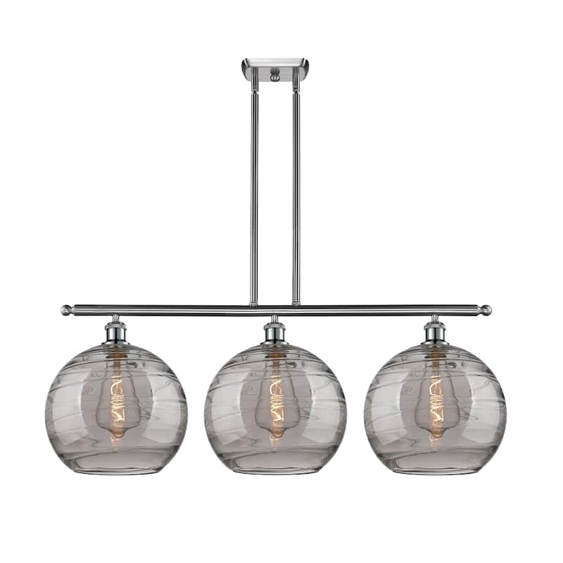 Innovations Lighting 516-3I 14 39 Athens Deco Swirl Chandelier Athens - Brushed Satin Nickel