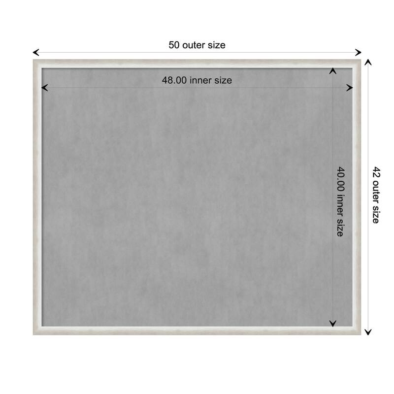 Amanti Art Two Tone Silver Framed Magnetic Board - Board Size 48x40