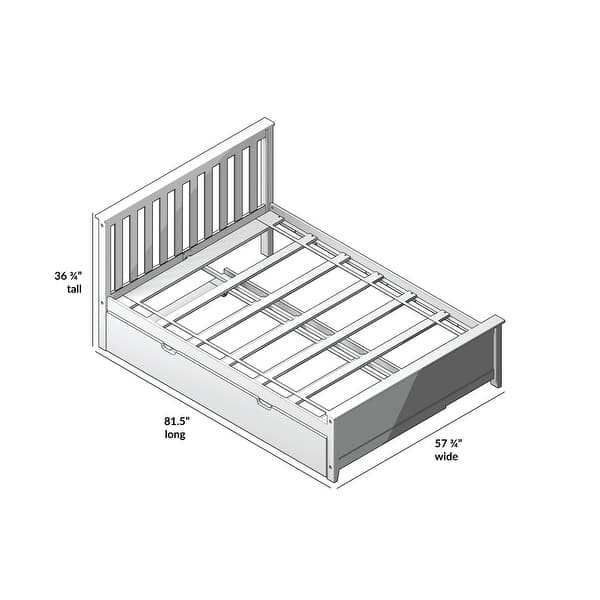 dimension image slide 6 of 13, Max & Lily Twin Platform Bed with Slatted Headboard and Trundle