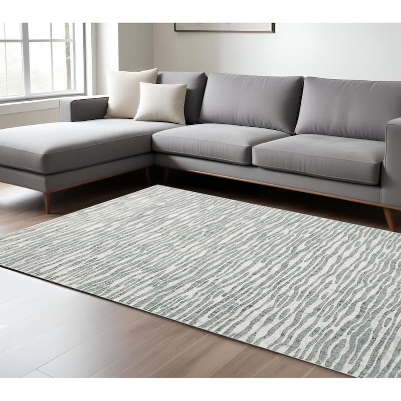 Tirev Distressed Non Skid Stain Resistant Durable Area Rug By HomeRoots - 8' x 10'