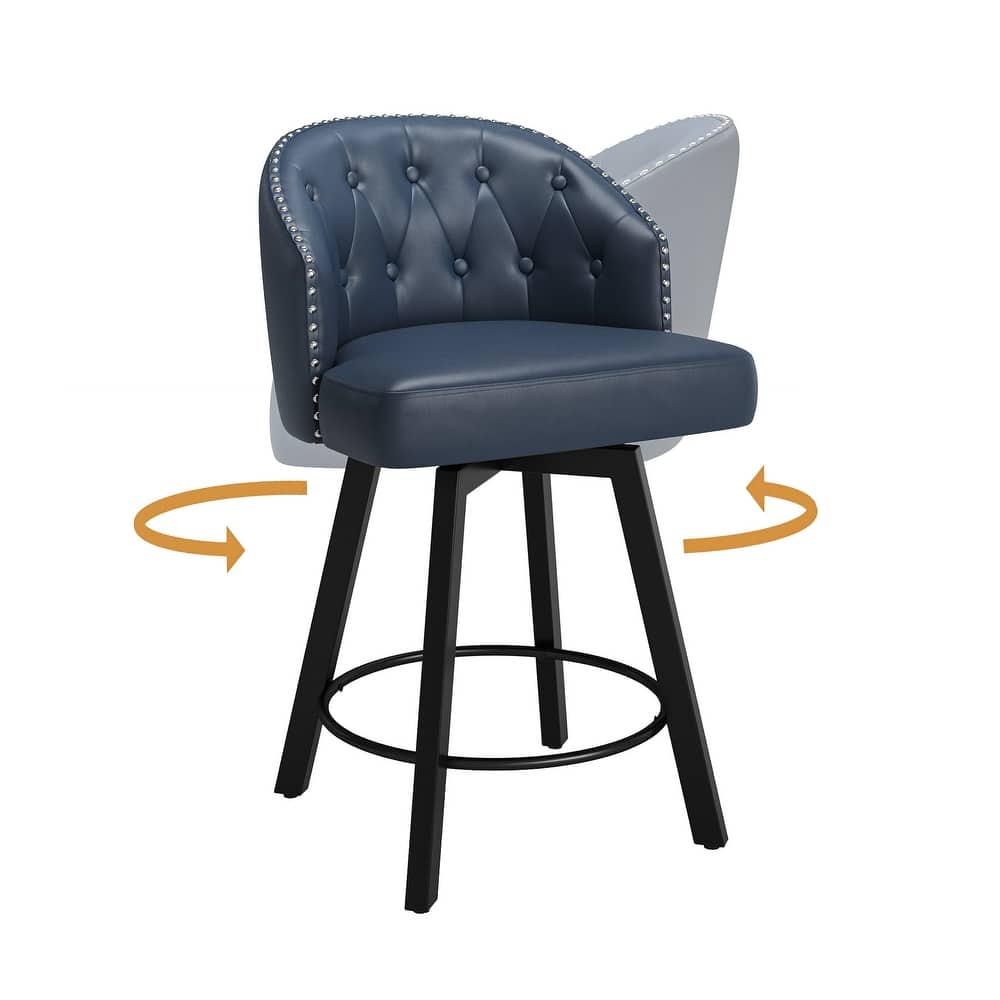 26" Counter Height Bar Stools, Swivel Counter Stools With Backs - 26" H