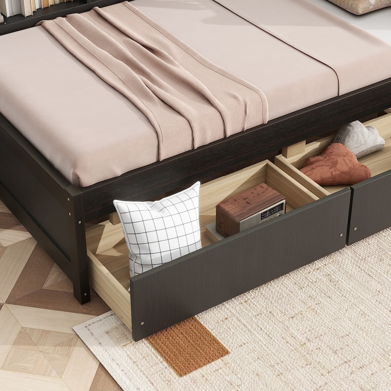 L-shaped Bookcases Bed