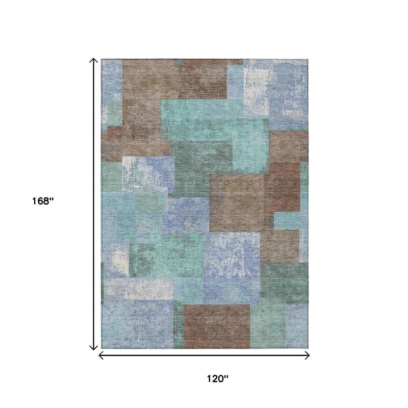 HomeRoots Geometric Traditional Rectangle Outdoor Rug